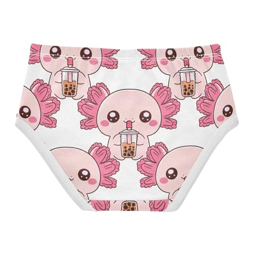 Girls Underwear Toddler 2t Cotton Panties Little Girl Animal Underpants Briefs Cute Beige Axolotls Pink Tea2
