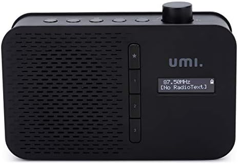 Amazon Brand - Umi DAB Radio FM Black - Bluetooth Portable DAB Radios - DAB Radio Mains Powered Battery Powered w/LCD Display, 3.5mm Headphone Jack, Telescopic Antenna, Alarm Clock, Sleep Timer