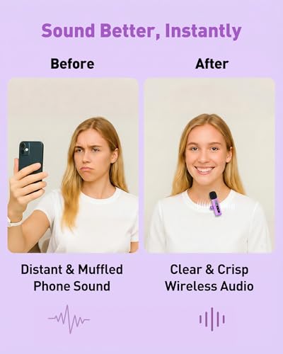 Image of USB C Lavalier Microphone Wireless Mini Mic for Type-C Android Phone /Tablet /PC Video Recording Clip-on Mics with Rotatable Clip&Denoise Recording, Ideal for Vlog Tiktok Youtube Content Creator, Purple