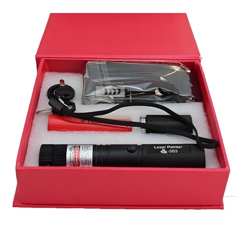 Caneta Laser Verde Recarregável, Potente, Alcance de 50 km, Com Estojo