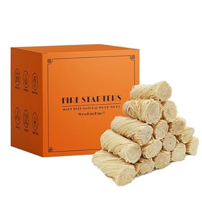 128Pcs Natural Fire Starters for Campfires, Fireplaces, Grills, BBQ & Smokers, Wood Stoves,Fire Pits,A Box of 128 pcs Firestarters
