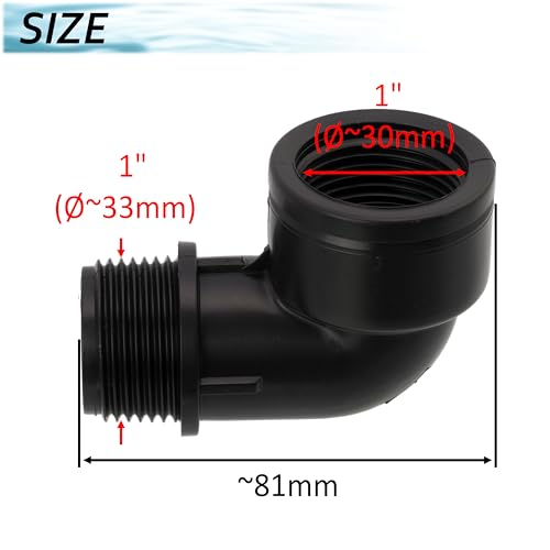 AERZETIX - C75043 - Satz mit 2 Anschlüssen winkel 90° männlich-weiblich 1x1 für bewässerungs gartenschlauch tropfsystem - maximaler druck 10 bar - polyethylen - wasserkreislauf