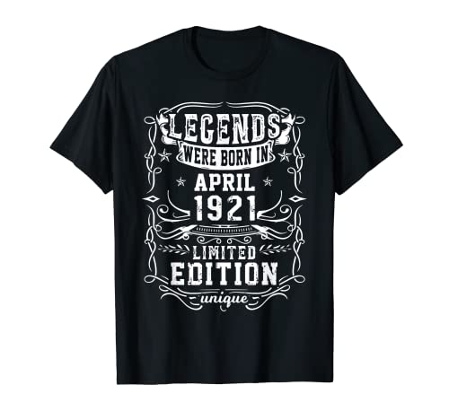 Cumpleaños Abril 1921 Edición Limitada Regalo April Camiseta