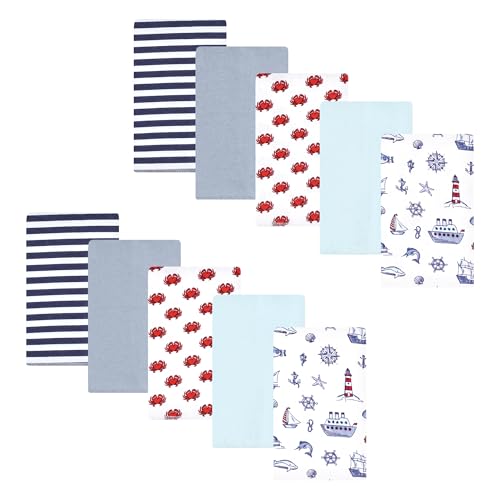 Image of Hudson Baby Unisex Baby Flannel Burp Cloth 10pk, Lighthouse, One Size