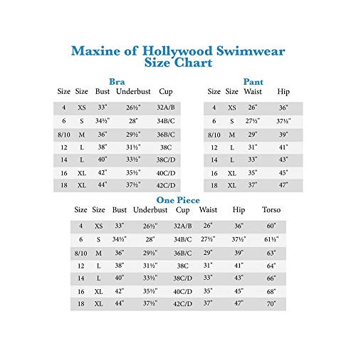 Maxine of hollywood swimsuit size chart Clearance