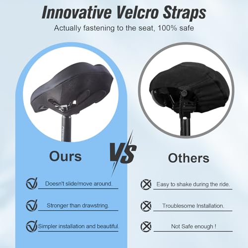image for Zacro Wide Bike Seat Cushion - Gel Padded Bike Seat Cover for Men & Wo