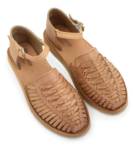 Macarena Collection Womens Shoes Leather Sandals Ankle for Women | Huarache Handmade Mexican Sandals Women | Comfortable & Stylish Womens Sandals 3050 Ankle Strap