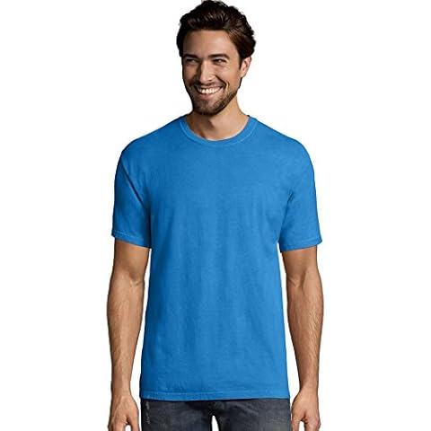 Hanes Camiseta para hombre, algodón hilado en anillo teñido, Summer Sky, XS Cover
