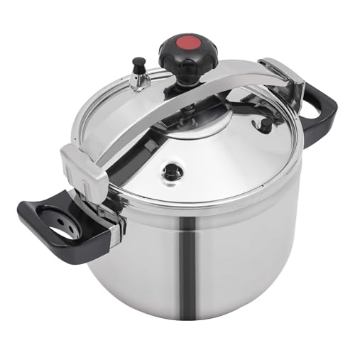 LyeXD 22L/23.25 Qt Stainless Steel Pressure Cooker, Stainless Steel Pressure Stewing Pot w/Two Safety Clips, Pressure Canner Olla de Presion,One-Hand Locking Induction Compatible Cookware for Home