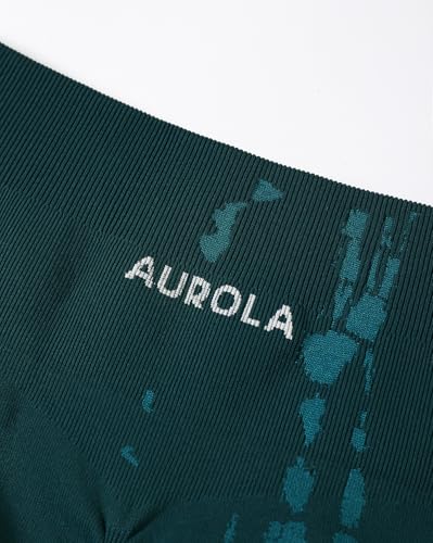 Image of AUROLA Serpent Seamless Scrunch Workout Shorts for Women,Tummy Control Squat Proof Ribbed Thick Active Gym Short