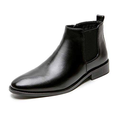 Botas Cortas para Hombre, Botas Chelsea clásicas con Estilo, con Cremallera, Zapatos Formales de tacón bajo de Invierno, Botines Resistentes al Desgaste para Hombre Cover