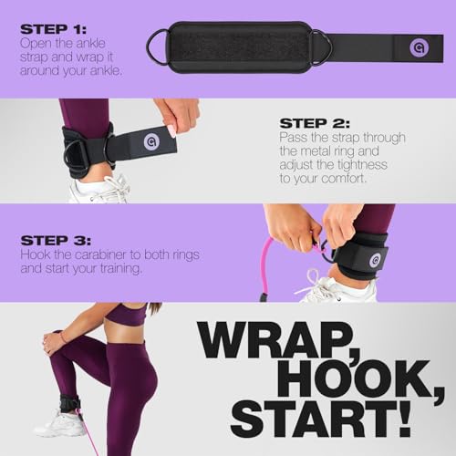 ActiveGear Ankle Resistance Bands with Cuffs - Ideal for Glutes, Legs & Core Workouts, Kickback Ankle Strap Set for Home Workout Equipment & Gym Fitness for Women and Men - Image 5