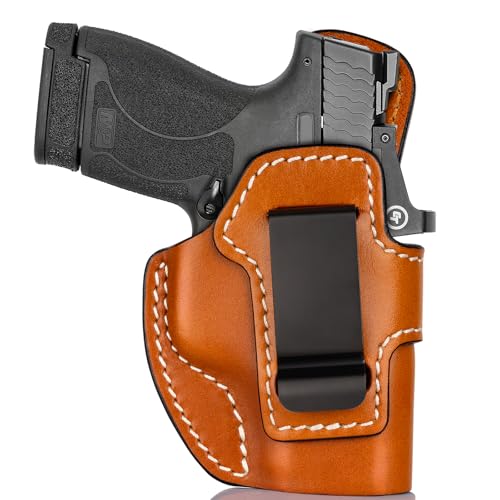 Premium IWB Leather Holster for Smith & Wesson M&P Shield 9mm/.40, M&P Shield M2.0, M&P Shield Plus,