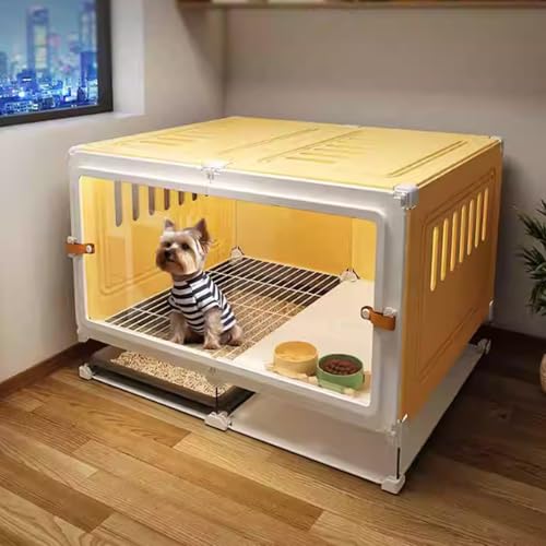Jaula para perros transpirable y cómoda con bandeja extraíble, alfombrilla y cuenco para beber, fácil de limpiar, ideal para perros pequeños