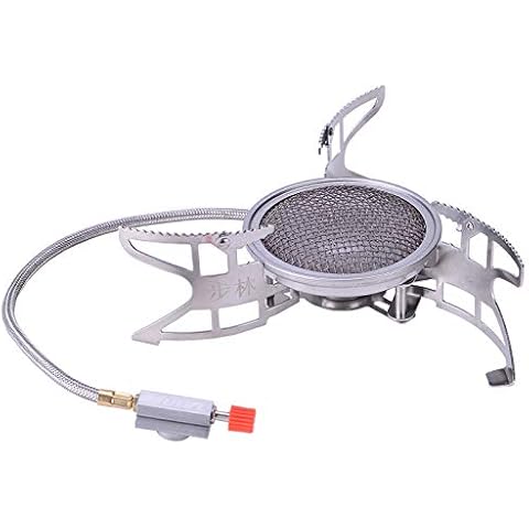 Bulin Backpacking Camping Stove, 3800 Portable Folding Lightweight Camp Gas Stove, Single Adjustable Pocket Emergency Survival Cooking Burner Kit for Outdoor, Hiking, with Carry Bag Cover