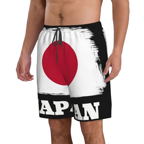 Novelty Japanese Japan Flag Men's Beach Shorts Quick Dry Funny Stylish Swimwear Bathing Suits Lightweight Outdoor Summer Beach White2