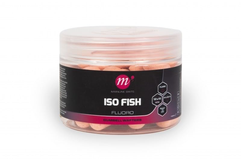 Advanced Angling Solutions Ltd Mainline Baits - ISO Fish Fluoro Dumbell Wafters - 12 x 15mm - Pink c/o