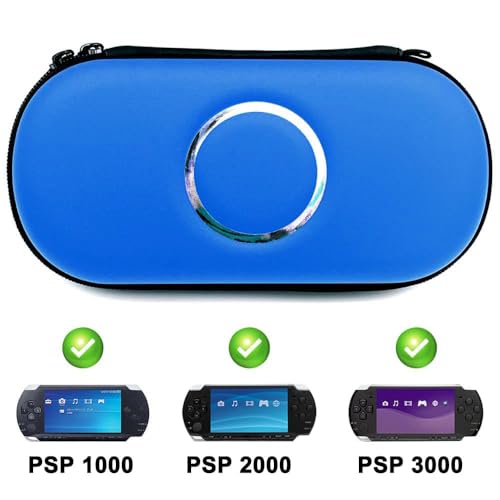 Image of OSTENT Hard Travel Carry Cover Case Carry Bag Pouch Protector for Sony PSP 1000 2000 3000 Color Blue