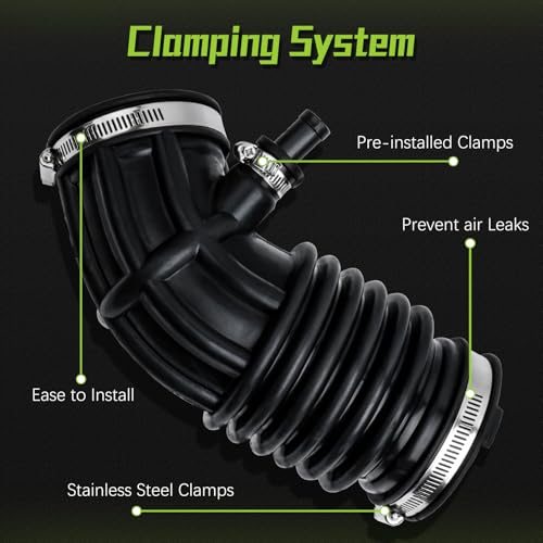 Image of 16576-JA000 Engine Air Intake Hose Tube With Clamps for 2007 2008 2009 2010 2012 2013 Nissan Altima 2.5L