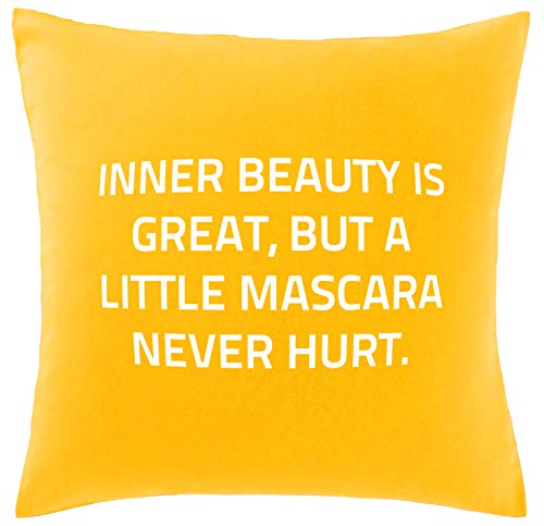 Image of Hippowarehouse inner beauty is great, but a little mascara never hurt Printed bedroom accessory cushion cover case 41x41cm
