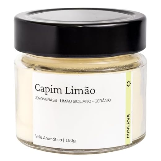Vela Aromática perfumada aroma de Lemongrass Capim Limao Citrica 145g - MINERVA CANDLES