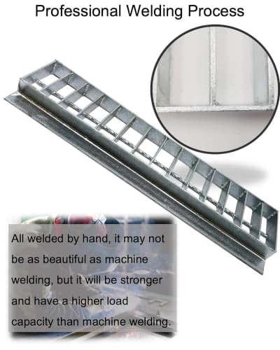 Image of Galvanized Steel Drain Grate, Driveway Channel Cover 20x3 in 2pk