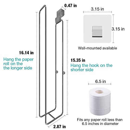 Conworld Toilet Paper Storage for 4 Roll Tissue, Over The Tank Toilet Paper Holder, Stainless Steel Rustproof Toilet Paper Holder Wall Mount, for Rv, Bathroom Storage and Organization, Silver, 1 Pack — view 6