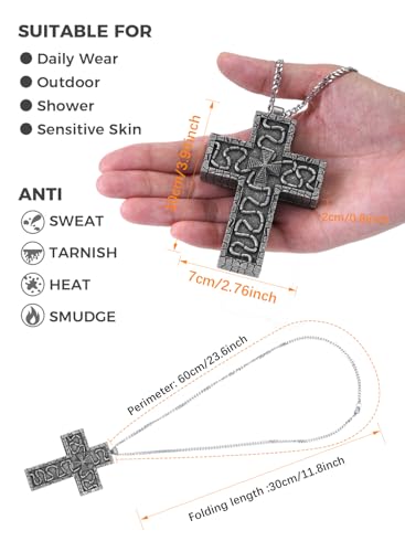 Cross Necklace with Secret Compartment - Thano 230 Jewelry for Men & Women - Hidden Storage Pendant Necklace, Stainless steel Gothic Fashion Accessory with Adjustable Chain | Unique Gift Idea​4