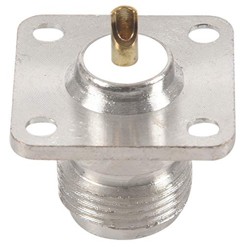Marinada Conector coaxial RF tipo N hembra de 4 agujeros con copa de soldadura, plateado