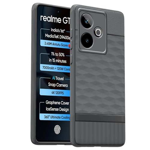 Image of amazon basics TPU Soft Back Cover for Realme GT 7 / Realme GT 7T | Full Camera Protection | Flexible Shockproof Back Case for Realme GT 7 / Realme GT 7T (Gray)