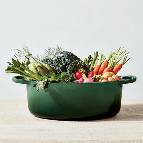 Image of Le Creuset Signature 8-quart Oval Dutch Oven with Copper Knob - Enameled Cast Iron (Artichaut)