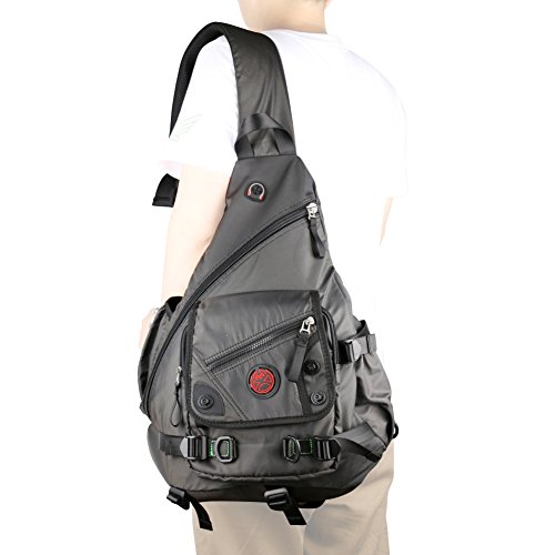 Kawei Knight Large Sling Bag Laptop Backpack Cross Body Messenger Bag Shoulder Travel Rucksack (A-Black) by Kawei Knight - Image 3