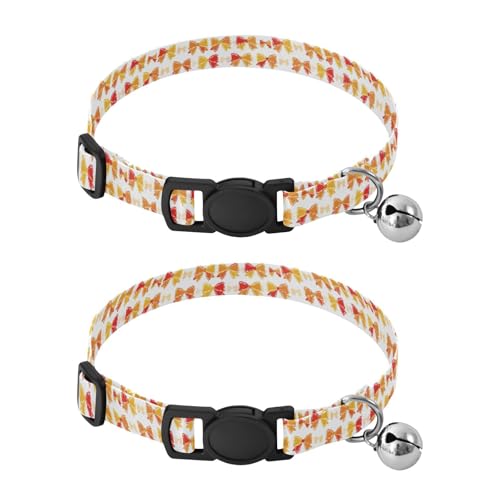 Collar para perro con estampado colorido y campana, 2 unidades