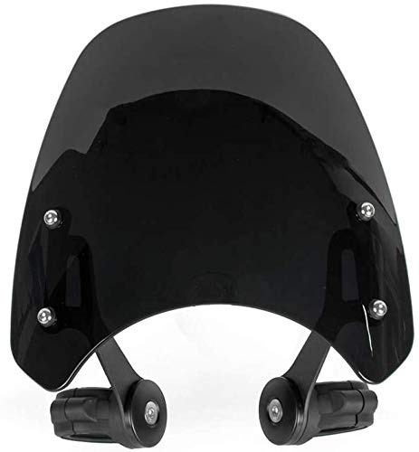 Oldbones Motorcycle Black Windscreen Windshield Shield Screen Protection With bracket for Bobber with Black Bracket