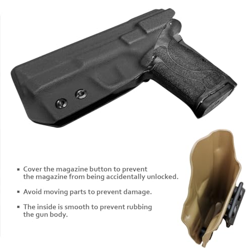 POLE.CRAFT M&P Shield EZ Holster IWB Kydex Holster Fit: Smith & Wesson M&P 9mm Shield EZ & S&W M&P 9 Shield EZ M2.0 Pistol- Inside Waistband - Adj. Cant Retention - Cover Mag-Buttom