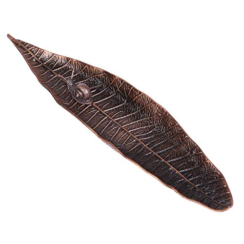 DeepGreenForest お香立て 香炉 横置き 線香立て 香立 お線香立て 線香たて リラックス 菩提樹の葉 コッパー