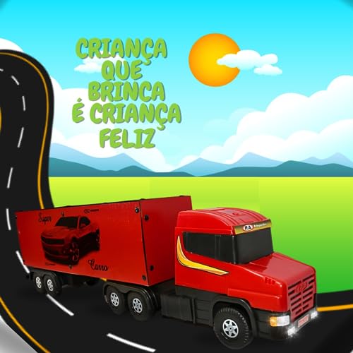 Caminhão Truck Carreta Brinquedo Grande Bau 90cm Madeira