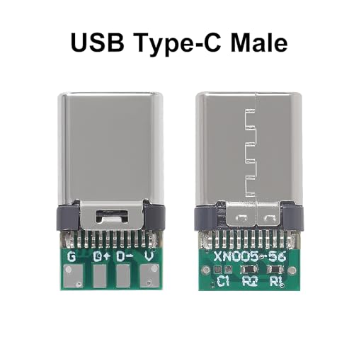 Pack de 5 conectores USB C macho para cable miniatura 2