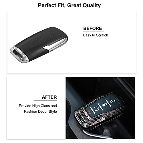 Image of Key Fob Case Cover Key Bag Holder Protection Shell Accessories for Dodge RAM 2018-2026,Carbon Fiber Grain