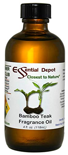 Bamboo Teak Fragrance Oil - 4 oz - Supplied in 4 oz. Amber Glass Bottle with Black Phenolic Cone Lined and Safety Sealed Cap