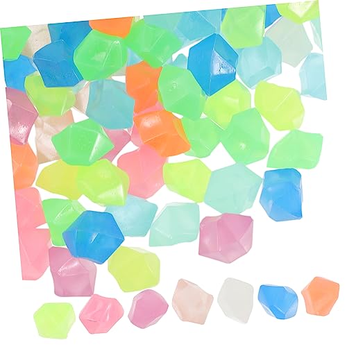 Yardenfun Aquarium Luminous Stones DIY Glowing Pebbles Black Fish Tank Rocks Bulk Crystals