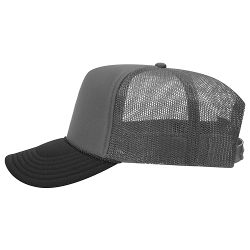 Image of OTTO Polyester Foam Front 5 Panel High Crown Mesh Back Trucker Hats in 97, Bulk, Wholesale