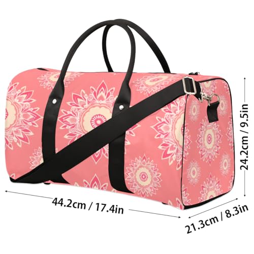 Travel Duffel Bag, Ethnic Boho Mandala Sports Tote Gym Bag Foldable Western Aztec Weekender Bag Carry on Luggage Handle Bag Overnight Shoulder Bag for Women Men,A-19124