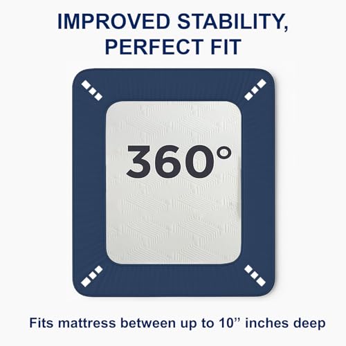 Image of Homestan Quilted 100% Waterproof Microfiber Mattress Protector Queen Size, Soft Bed Cover for Ultimate Comfort (78x66 inches, Navy)