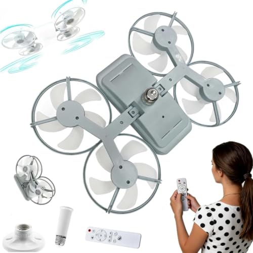 Ventilador de Techo LED enroscable con funcionamiento silencioso gris