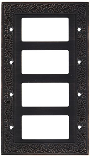 Amerelle English Garden Quadruple Rocker Cast Metal Wallplate in Aged Bronze Amerelle English Garden Quadruple Rocker Cast Metal Wallplate in Aged Bronze