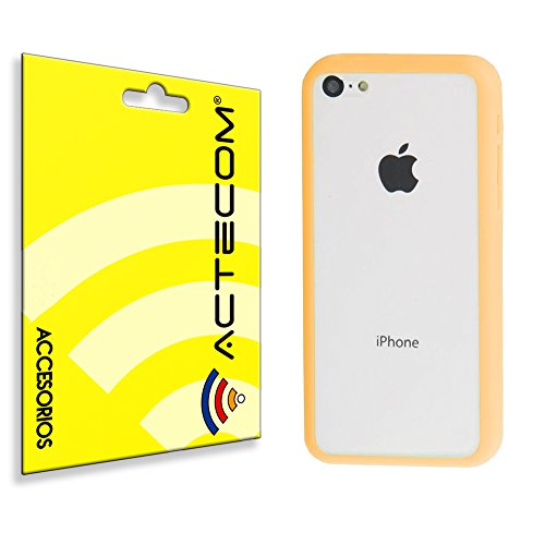 cogac Funda Carcasa Bumper para iPhone 5C Amarillo Trasera Transparente