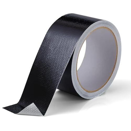 FIREWESS Lámina de aluminio para protección térmica, cinta de sellado metálica negra, de fibra de vidrio, para manguera y coche, 5 cm x 10 m