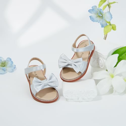 Image of Felix & Flora Toddler Girl Sandals - Little Girl Easter Dress Shoes Lightweight Open Toe Beach Holiday Flats
