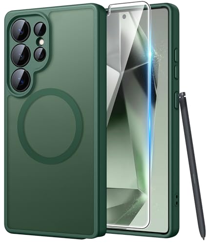 Image of FNTCASE for Samsung Galaxy S24 Ultra Case: [Fit for Magsafe] [Full Camera Protection] Translucent Matte Cases with [Screen Protector] Military Grade Shockproof Protective Phone Cover